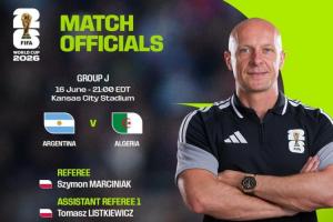 上届世界杯决赛主裁！官方：马齐尼亚克执法阿根廷vs阿尔及利亚